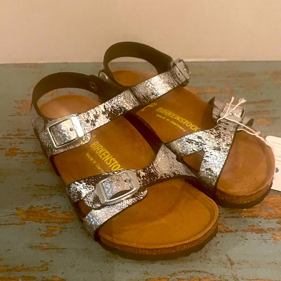 Birkenstock Other - BIRKENSTOCK GIRLS Rio Birko-Floor Sandals Stardust Black c8 /26